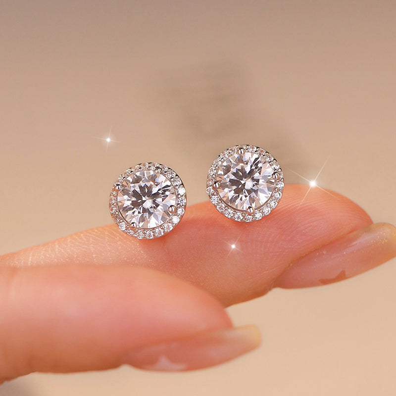 Nebula Brilliance Stud Earrings · 1 Carat Moissanite