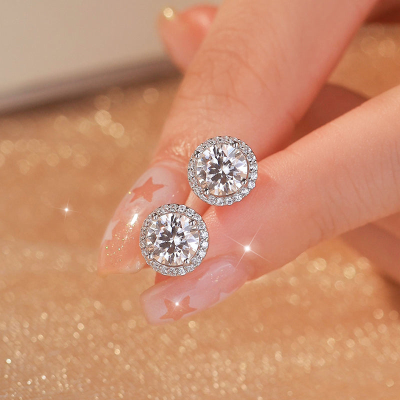 Nebula Brilliance Stud Earrings · 1 Carat Moissanite