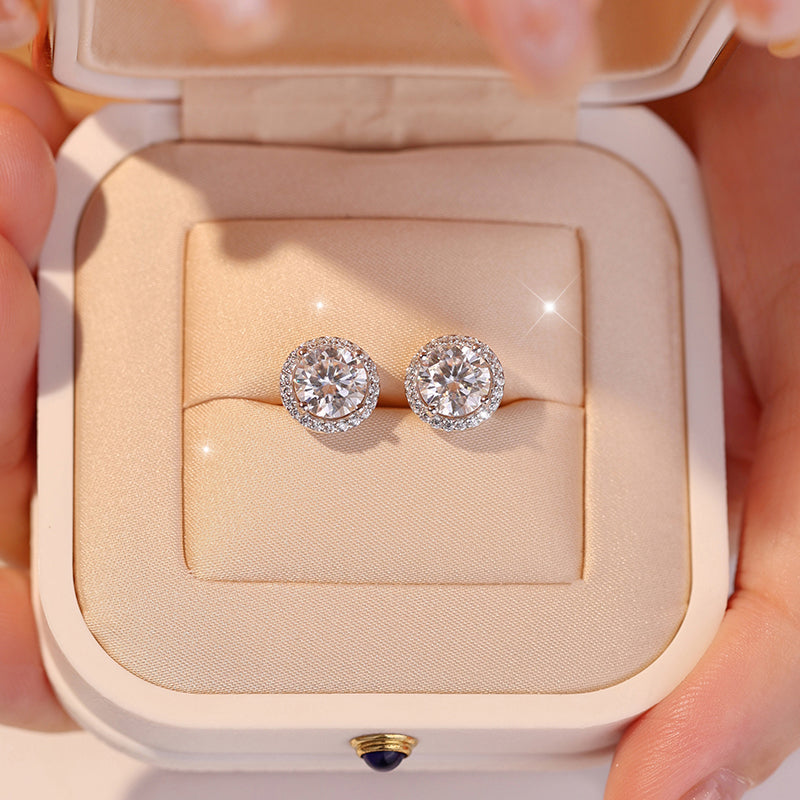 Nebula Brilliance Stud Earrings · 1 Carat Moissanite