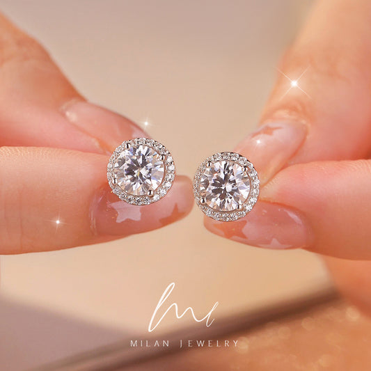 Nebula Brilliance Stud Earrings · 1 Carat Moissanite